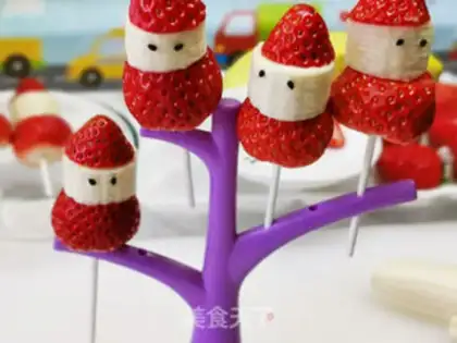 Make Strawberry Snowman step 7