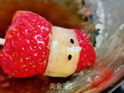 Make Strawberry Snowman step 13