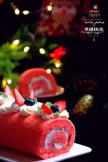 Make Christmas velvet roll step 21