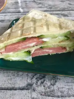 Make Cheese ham sandwich step 19