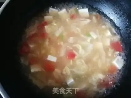 Make Tomato bean curd soup step 8