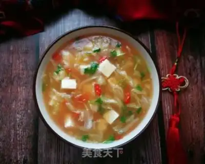 Make Tomato bean curd soup step 12