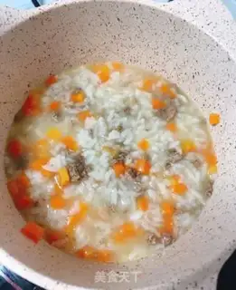 Make Carrot beef congee step 7