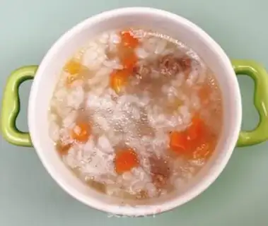 Make Carrot beef congee step 8