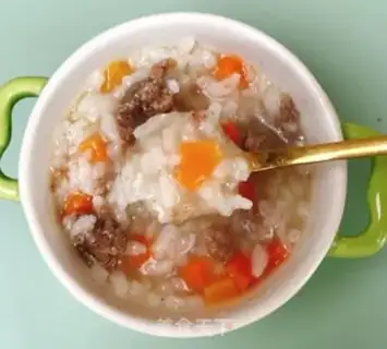 Make Carrot beef congee step 9