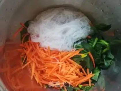 Make Carrot spinach fans step 6