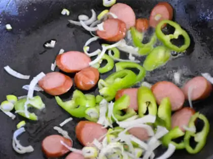 Make Sausage moss fried rice step 4