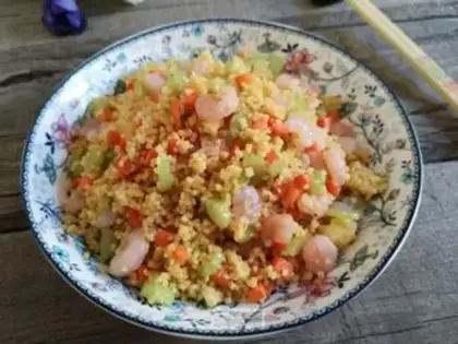 Make Shrimp rice fried rice step 11
