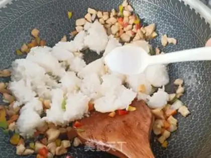Make Five-colour chicken fried rice step 8
