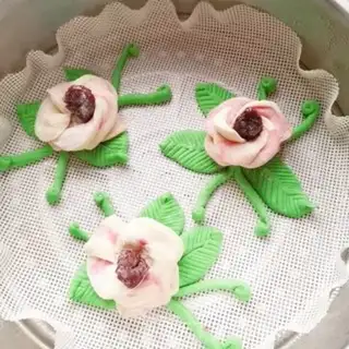 Make Flower buns step 29