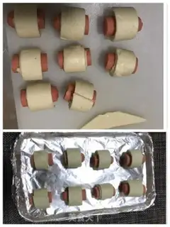 Make Hand-to-hand wiener roll step 1