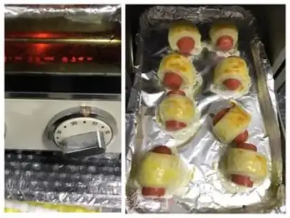 Make Hand-to-hand wiener roll step 3