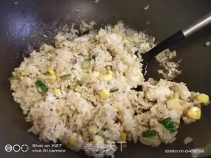 Make Cucumber corn fried rice step 3