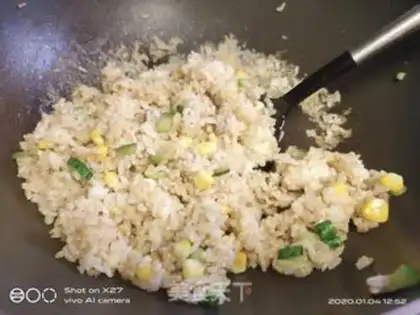 Make Cucumber corn fried rice step 4