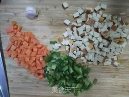 Make Sour chicken carrots and green peppers step 1