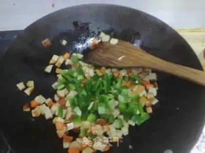 Make Sour chicken carrots and green peppers step 4