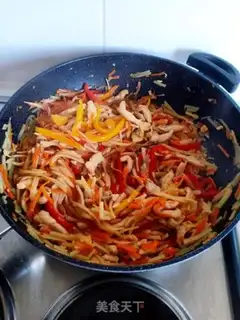 Make Five-coloured chicken silk-covered rice step 6
