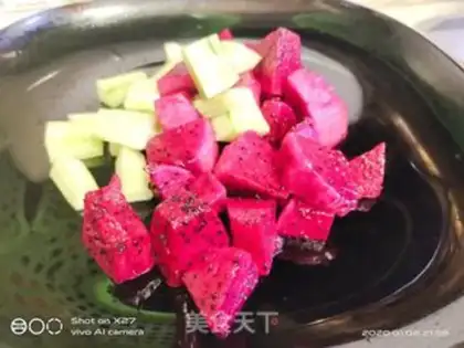 Make Corn egg and ham and fruit salad step 3