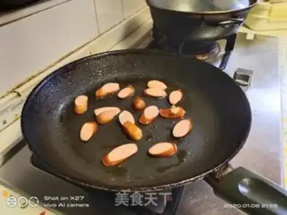 Make Corn egg and ham and fruit salad step 4