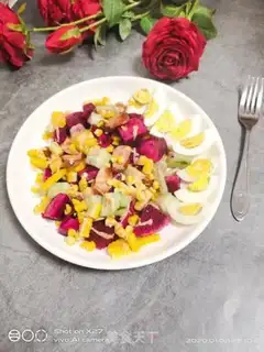 Make Corn egg and ham and fruit salad step 7