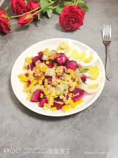 Make Corn egg and ham and fruit salad step 8