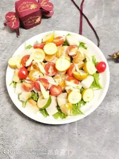Make A salad with chrysanthemum fruit step 5
