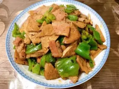 Make Green pepper tea and salted meat step 6