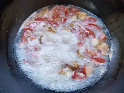 Make Golden mushroom egg soup step 4