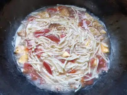 Make Golden mushroom egg soup step 5