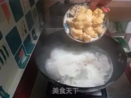 Make Duck blood fan soup step 5
