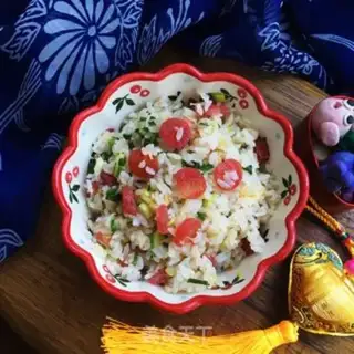 Make Garlic sausage fried rice step 10