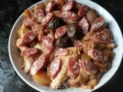 Make Weenie mushroom steam chicken step 6