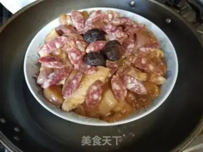 Make Weenie mushroom steam chicken step 7