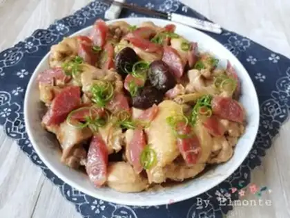 Make Weenie mushroom steam chicken step 9