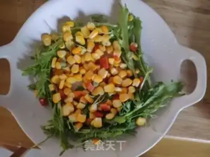 Make Corn ham salad step 1