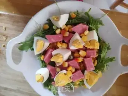 Make Corn ham salad step 2