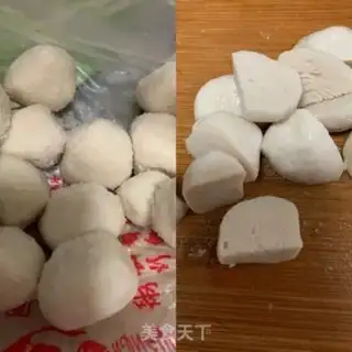 Make Two mushrooms of jade fish round soup step 0