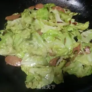 Make Scrambled ham and sausage step 5