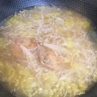 Make ♪ A bouquet of soup in a golden mushroom ♪ step 4