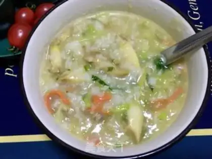 Make Vegetable congee for beef abalone step 9