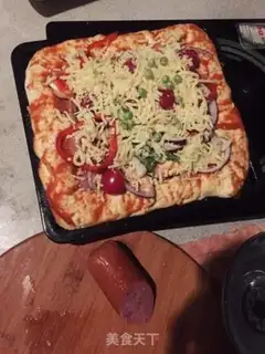 Make Cheese rolls of veggie ham and milk pizza step 4