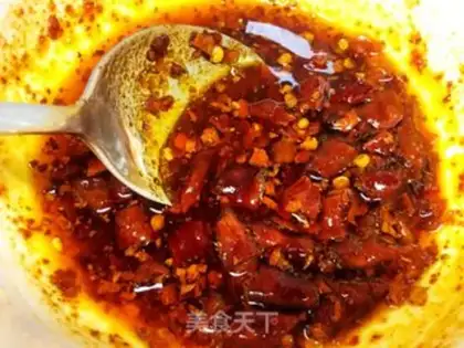 Make Spicy chicken silk step 4