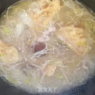 Make The soup for mushrooms and egg dumplings step 5