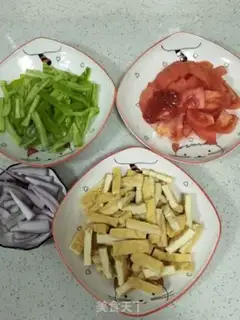 Make Tomato fried tofu step 2