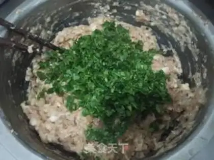 Make Pork mushroom mint balls step 3