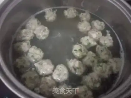 Make Pork mushroom mint balls step 5