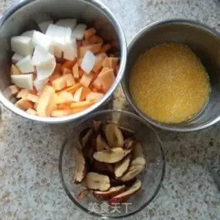 Make Red-treeed potato pumpkin rice step 2