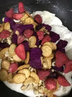 Make Strawberry flamingo colored snow souffle step 6