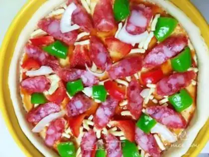 Make The wide sausage pizza step 11