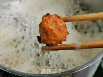Make Red fire fried meatballs step 4